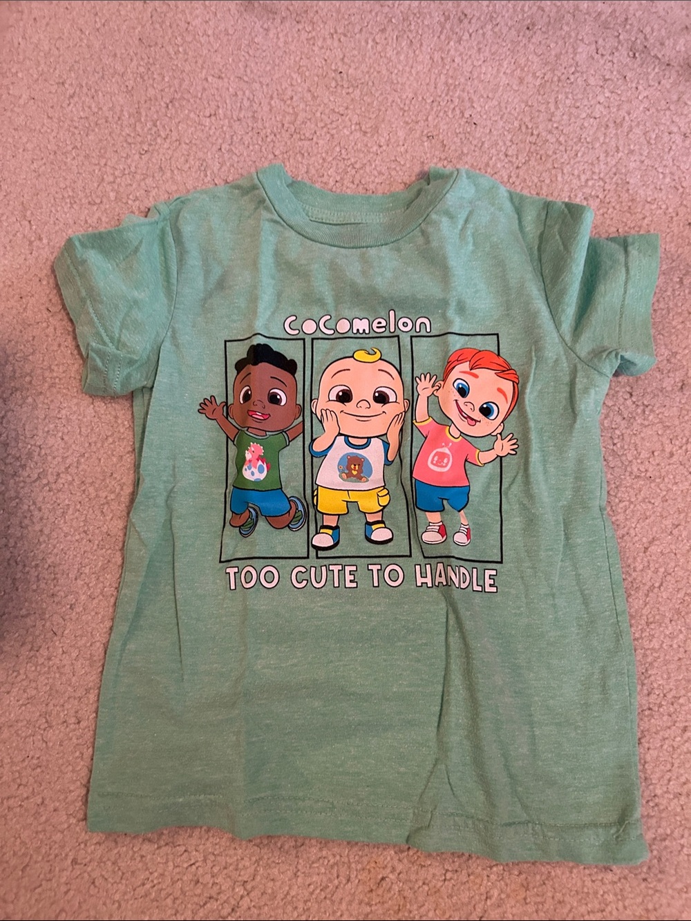jumping beans Mint Green CoComelon 'Too Cute to Handle' Graphic Tee